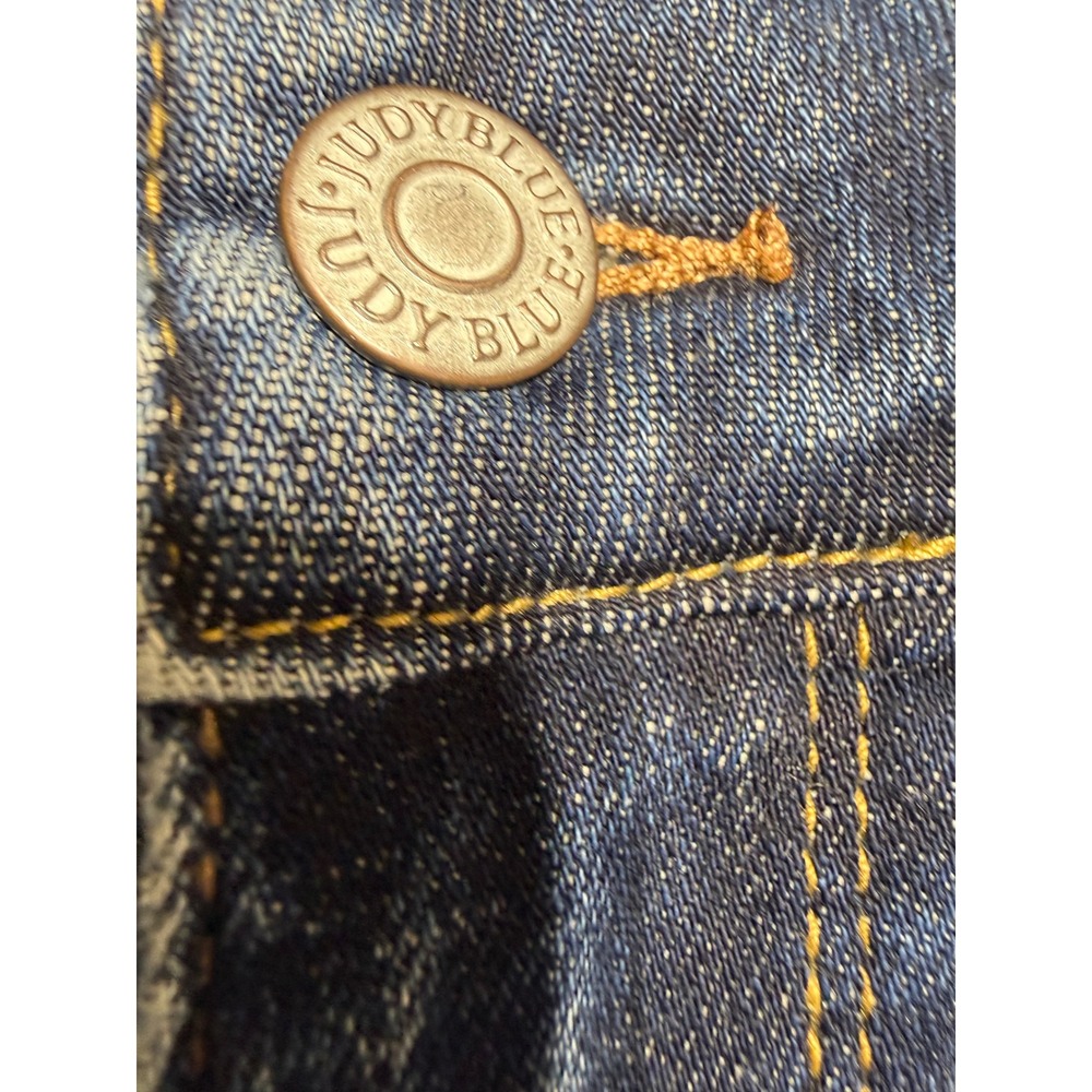 Judy Blue 20W Blue Flare Jeans High Waist Tummy Control Butt Lifting Raw Hem New - Picture 7 of 11